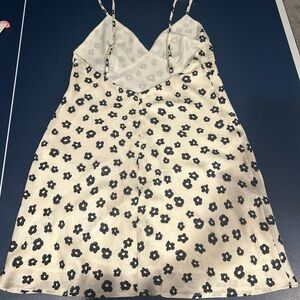 Storia Black and Cream Floral Slip Dress